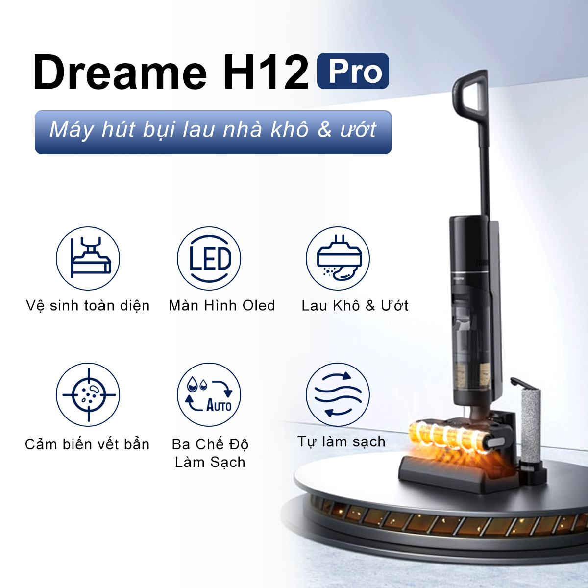 Máy Hút Bụi Lau Nhà Khô và Ướt Cầm Tay Không Dây Dreame H12 Pro
