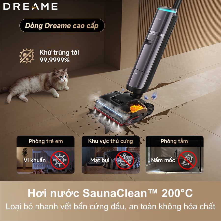 Máy hút bụi lau sàn Dreame H16 Pro Steam