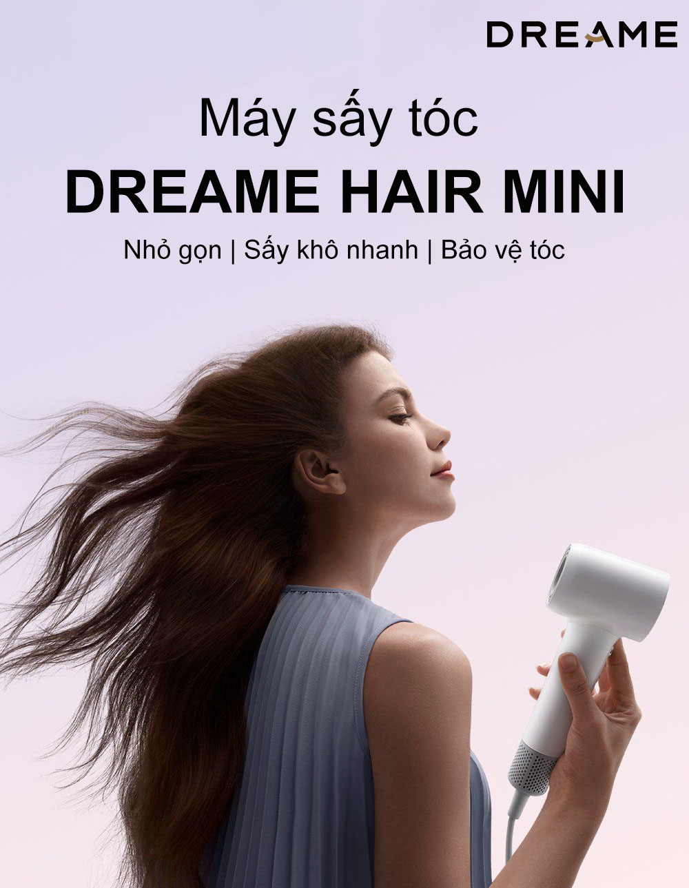 Máy sấy tóc Dreame Hair Mini 270g thiết kế nhỏ gọn tiện lợi du lịch