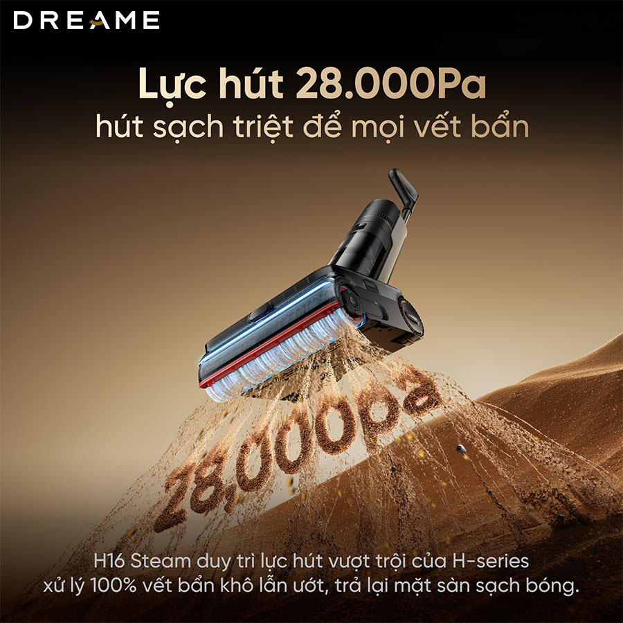 Máy hút bụi lau nhà cầm tay Dreame H16 Steam