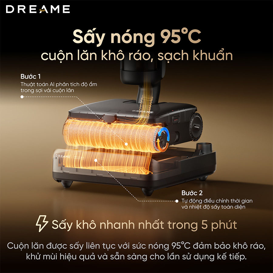 Máy hút bụi lau nhà cầm tay Dreame H16 Steam