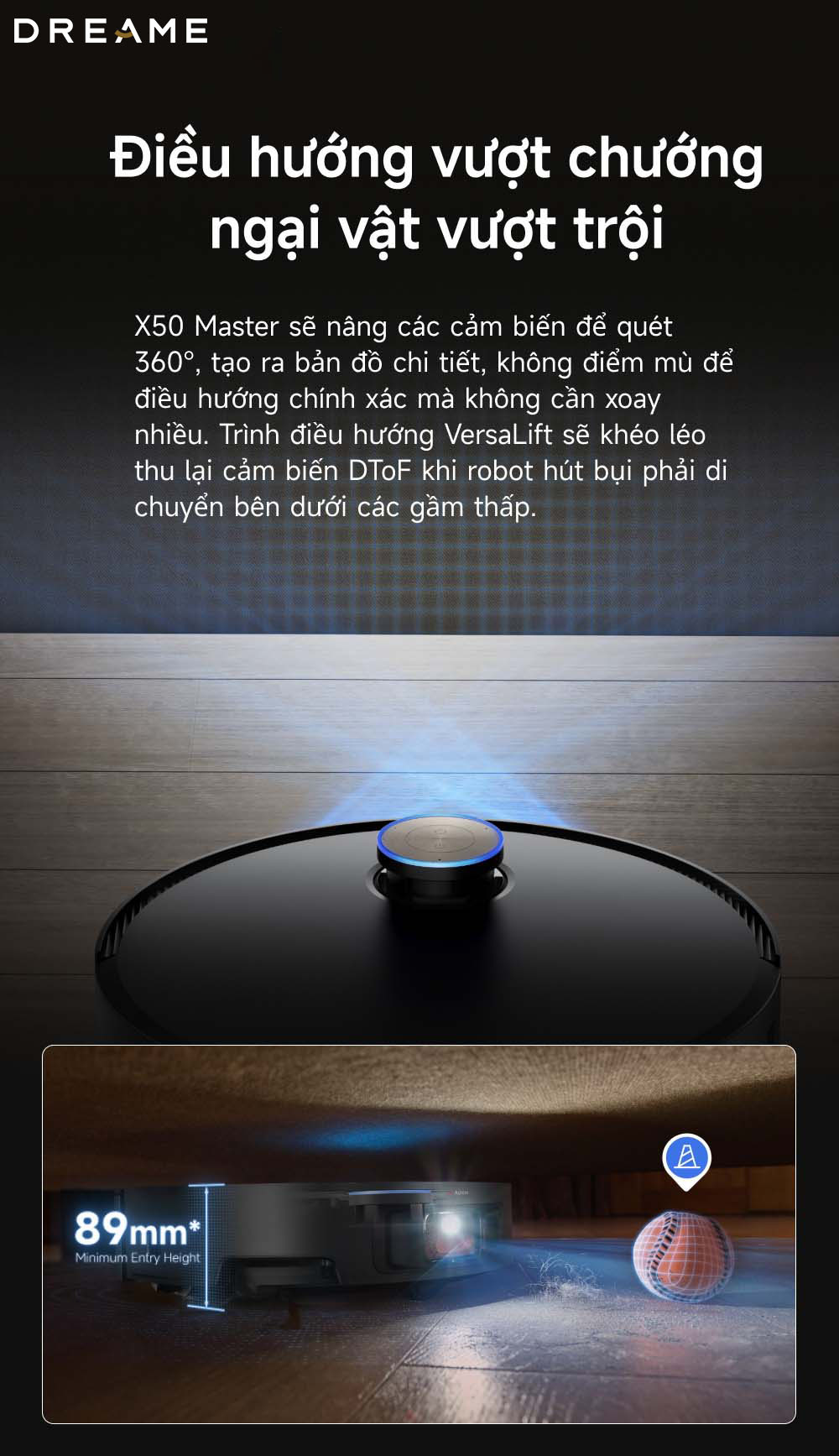 Robot hút bụi Dreame X50 Master